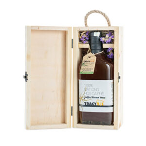 Hộp quà gỗ - Mật ong chai 600ml