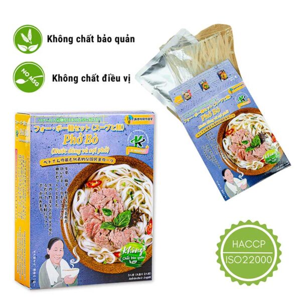 Phở bò K-Products 380g-Nước dùng và sợi phở